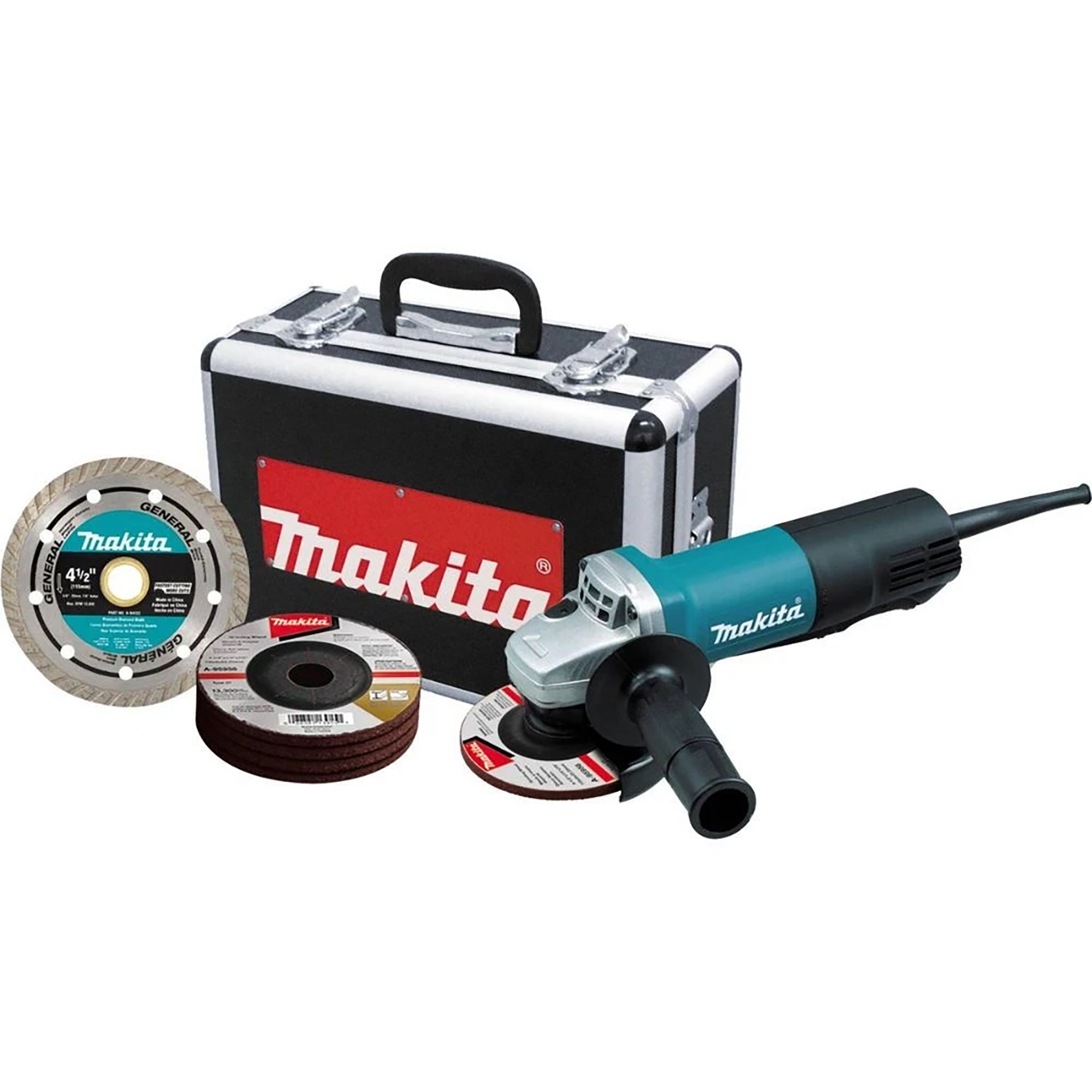 Makita, 4-1/2"Grinder, w/Blade (A-94552), Whls (741423-B) Model# 9557PBX1